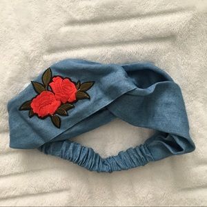 🌹embroidered roses headband